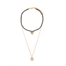 Gothic Victorian Vintage Double Layers Choker Gold Pendant Necklace