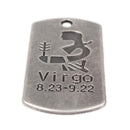10Pcs Square Virgo Pendant Horoscope Zodiac Sign Charm Jewelry DIY Making