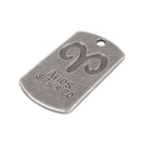 10Pcs Square Aries Pendant Horoscope Zodiac Sign Charm Jewelry DIY Making