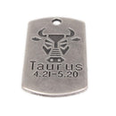 10Pcs Square Taurus Pendant Horoscope Zodiac Sign Charm Jewelry DIY Making
