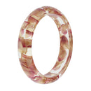 Vintage Clear Lucite Bracelet Handmade Red Real Flower Bangle