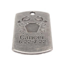 10Pcs Square Cancer Pendant Horoscope Zodiac Sign Charm Jewelry DIY Making
