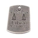 10Pcs Square Libra Pendant Horoscope Zodiac Sign Charms Jewelry DIY Making