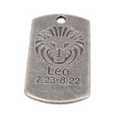 10Pcs Square Leo Pendant Horoscope Zodiac Sign Charm Jewelry DIY Making