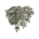 100pcs Tibet silver Snowflake Charm Bracelet Pendant Necklace beads Xmas Jewelry Findings