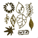 25pcs Wholesale Mixed Tibetan Vintage Bronze Tree Leaf Charms Necklace Pendants Jewelry DIY Making