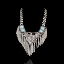 Women Jewelry Antique Silver Tassels Pendant Long Necklace Sweater Chain