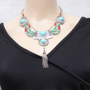 Silver Tibet Boho Chic Vintage Style Bohemian Sweater Gypsy Tassel Necklace for Women