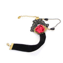 Stylish Black Lace Red Rose Flower Design Ankle Chain Foot Jewelry for Women