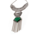 Women Jewelry Party Retro Long Chain Tassels Crystal Pendant Statement Necklace
