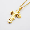 Stainless Steel Link Chain Necklace Bible Scripture Cross Pendant for Women