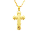 Stainless Steel Link Chain Necklace Bible Scripture Cross Pendant for Women