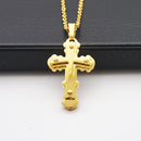 Stainless Steel Link Chain Necklace Bible Scripture Cross Pendant for Women