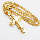 Stainless Steel Link Chain Necklace Bible Scripture Cross Pendant for Women