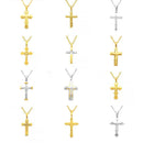 Stainless Steel Link Chain Necklace Bible Scripture Cross Pendant for Women