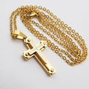 Gold Stainless Steel Cross Pendant Lord's Prayer Necklace for Men Women Gift