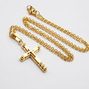 Stainless Steel Gold Chain Cross Pendant Necklace Gift for Men Women 20 inch