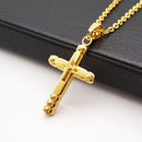 Stainless Steel Gold Chain Cross Pendant Necklace Gift for Men Women 20 inch
