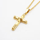 Stainless Steel Gold Chain Cross Pendant Necklace Gift for Men Women 20 inch