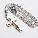 Stainless Steel Cross Pendant Chain Necklace Jewelry For Men Women 20 inch
