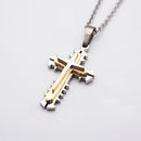 Stainless Steel Cross Pendant Chain Necklace Jewelry For Men Women 20 inch