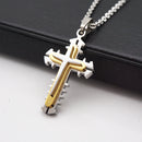 Stainless Steel Cross Pendant Chain Necklace Jewelry For Men Women 20 inch