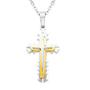 Stainless Steel Cross Pendant Chain Necklace Jewelry For Men Women 20 inch