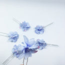 6Pcs Women Girls Dance Party Wedding Bride Bridal Flower hair Bobby Pin for Party Blue