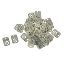 50pcs Handmade Hollow Daisy Flower Rectangle Label DIY Charms Pendant