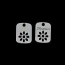 50pcs Handmade Hollow Daisy Flower Rectangle Label DIY Charms Pendant