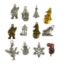 24pcs Mixed Tibetan Vintage Christmas Santa Claus Snowman Tree DIY Jewelry Making Charms Pendants