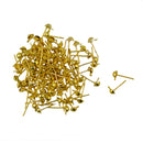 1100Pcs Gold Earrings Ear Stud Pin with Loop & Ball for DIY Jewelry Findings 12x6mm