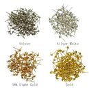 1100Pcs Gold Earrings Ear Stud Pin with Loop & Ball for DIY Jewelry Findings 12x6mm