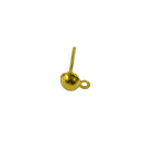 1100Pcs Gold Earrings Ear Stud Pin with Loop & Ball for DIY Jewelry Findings 12x6mm