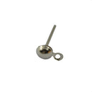 Earrings Ear Stud Pin with Loop & Ball DIY Findings Silver 12x6mm Pack of 100Pcs