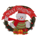 Snowman Rattan Ring Wreath Christmas Door Wall Hanging Decor Ornaments Red