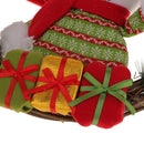 Snowman Rattan Ring Wreath Christmas Door Wall Hanging Decor Ornaments Red