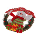 Snowman Rattan Ring Wreath Christmas Door Wall Hanging Decor Ornaments Red