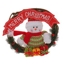 Snowman Rattan Ring Wreath Christmas Door Wall Hanging Decor Ornaments Red