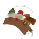 Wooden Fabric Santa Snowman Reindeer Christmas Hanger Decoration Ornaments