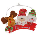 Wooden Fabric Santa Snowman Reindeer Christmas Hanger Decoration Ornaments