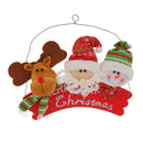 Wooden Fabric Santa Snowman Reindeer Christmas Hanger Decoration Ornaments