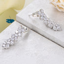 Women Jewelry Wedding Stud Earings Silver Crystal Rhinestone Dangle Earings