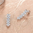 Women Jewelry Wedding Stud Earings Silver Crystal Rhinestone Dangle Earings