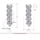 Women Jewelry Wedding Stud Earings Silver Crystal Rhinestone Dangle Earings