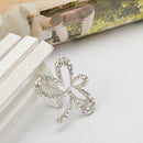 Lady Jewelry Silver Lucky Clover Shape Crystal Clothing Accessory Brooch Pin