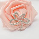Lady Jewelry Silver Lucky Clover Shape Crystal Clothing Accessory Brooch Pin