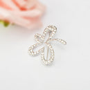 Lady Jewelry Silver Lucky Clover Shape Crystal Clothing Accessory Brooch Pin