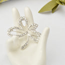 Lady Jewelry Silver Lucky Clover Shape Crystal Clothing Accessory Brooch Pin