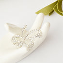 Lady Jewelry Silver Lucky Clover Shape Crystal Clothing Accessory Brooch Pin